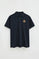 Navy-blue regular-fit polo shirt with Polo Club nautical patch