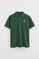 Bottle-green regular-fit polo shirt with Polo Club nautical patch