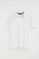 White micro-structured cotton polo shirt with Rigby Go embroidery