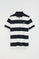 Striped polo shirt in navy blue and nude with Polo Club denim patch