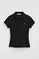 Black short-sleeve polo shirt with slim fit and Rigby Go embroidery