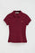Maroon short-sleeve polo shirt with slim fit and Rigby Go embroidery