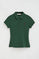 Bottle-green short-sleeve polo shirt with slim fit and Rigby Go embroidery