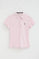 Pink short-sleeve polo shirt with slim fit and Rigby Go embroidery