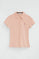 Blush-pink short-sleeve polo shirt with slim fit and Rigby Go embroidery