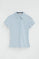 Light-blue short-sleeve polo shirt with slim fit and Rigby Go embroidery