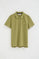 Leaf-green regular-fit polo shirt with Rigby Go embroidery