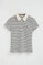 Striped slim-fit polo shirt in nude and navy blue with Rigby Go embroidery