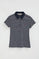 Striped slim-fit polo shirt in navy blue and light pink with Rigby Go embroidery