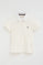 Striped slim-fit polo shirt in white and pastel yellow with Rigby Go embroidery
