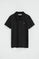 Black polo shirt in T-shirt fabric with Rigby Go embroidery