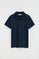 Navy-blue polo shirt in T-shirt fabric with Rigby Go embroidery