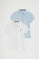 Women’s 2-pack polo shirts in light blue and white with short sleeves, slim fit and Rigby Go embroidery
