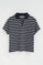 Striped V-neck buttonless polo shirt Polo Club in navy blue and nude