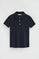Navy-blue polo shirt with Polo Club nautical buttons