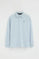 Light-blue long-sleeve regular-fit polo shirt with Rigby Go embroidery