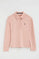 Pale-pink long-sleeve slim-fit polo shirt with Rigby Go embroidery