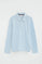 Light-blue long-sleeve regular-fit polo shirt with Rigby Go embroidery