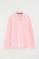 Pink long-sleeve regular-fit polo shirt with Rigby Go embroidery