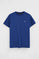 Royal-blue short-sleeve T-shirt with Rigby Go embroidery