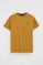 Mustard short-sleeve T-shirt with Rigby Go embroidery