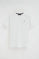 White V-neck T-shirt with Rigby Go logo