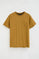 Mustard T-shirt with pocket and Rigby Go logo