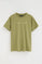 Leaf-green short-sleeve T-shirt with Established 2012 Polo Club embroidery