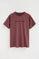 Wine-pink short-sleeve T-shirt with Established 2012 Polo Club embroidery