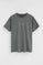 Asphalt-grey short-sleeve T-shirt with Established 2012 Polo Club embroidery