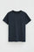 Navy-blue round-neck T-shirt with Polo Club patch