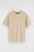 Beige relaxed-fit T-shirt with Polo Club rubberised logo
