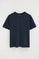 Navy-blue micro-textured T-shirt with Polo Club patch