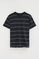 Striped T-shirt in navy blue and light yellow with Polo Club patch