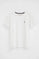White short-sleeve round-neck T-shirt with Rigby Go embroidery