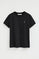Black short-sleeve round-neck T-shirt with Rigby Go embroidery