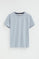 Light-blue short-sleeve round-neck T-shirt with Rigby Go embroidery