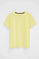 Light-yellow short-sleeve round-neck T-shirt with Rigby Go embroidery