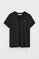 Black short-sleeve V-neck T-shirt with Rigby Go embroidery