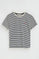 Striped regular-fit T-shirt in navy blue and nude with Rigby Go embroidery