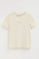 Cream short-sleeve T-shirt with Polo Club rhinestones