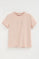 Blush-pink short-sleeve straight-fit T-shirt with Polo Club rhinestones