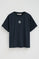 Navy-blue short-sleeve T-shirt with Polo Club nautical embroidery