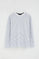 Striped long-sleeve T-shirt in white and royal blue with Rigby Go embroidery