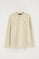 Beige Henley T-shirt with Rigby Go embroidery