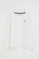 White long-sleeve round-neck T-shirt with Rigby Go embroidery