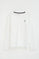 White long-sleeve V-neck T-shirt with Rigby Go embroidery