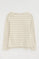 Striped T-shirt in cream and light brown with boat neck and Polo Club logo