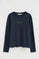 Navy-blue long-sleeve T-shirt with Polo Club rhinestones
