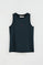 Navy-blue sleeveless T-shirt with slim fit and Rigby Go embroidery